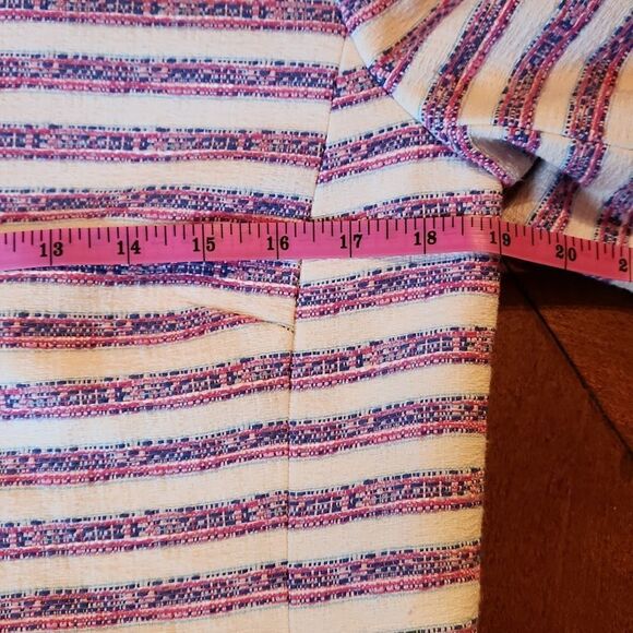 NEW Talbots Pastel Preppy Single Breasted Blazer Size 6 Pink Blue Cream Stripes - Picture 5 of 11